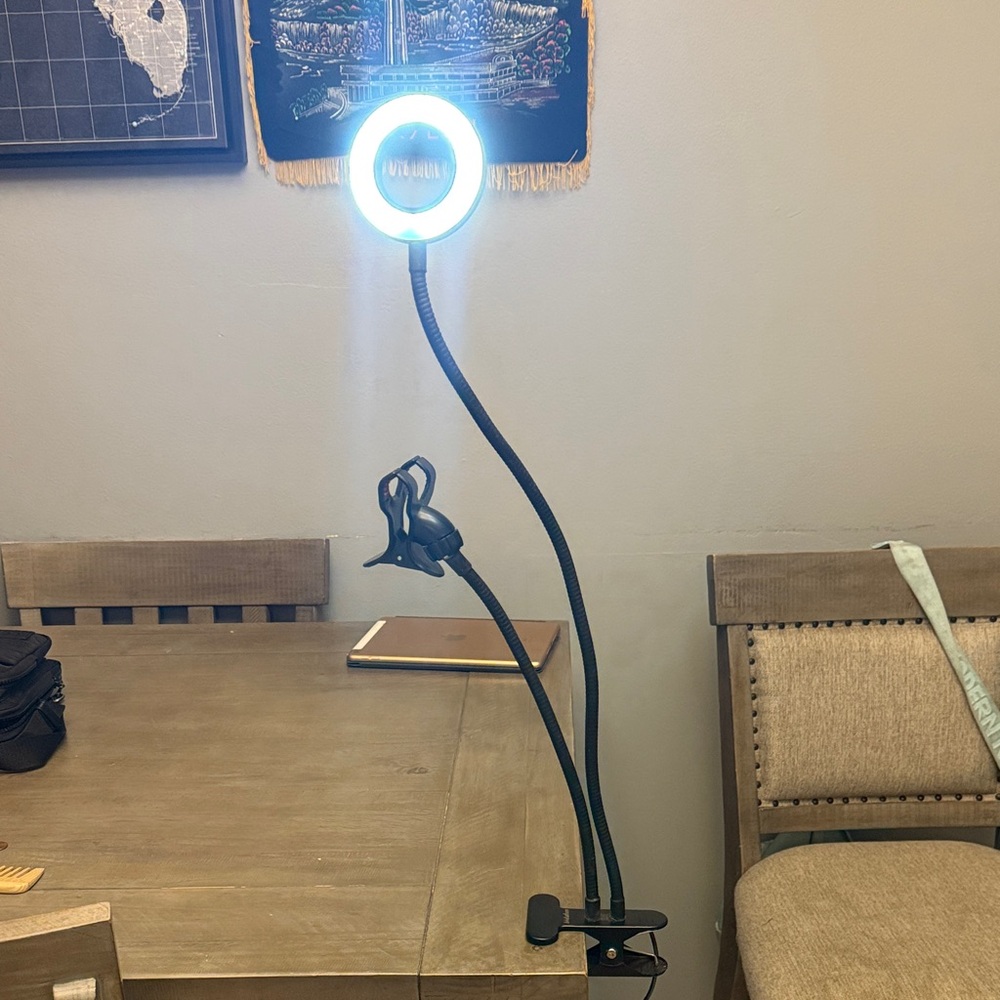 Adjustable LED Ring Light with Phone Clip - Picture 1 of 4